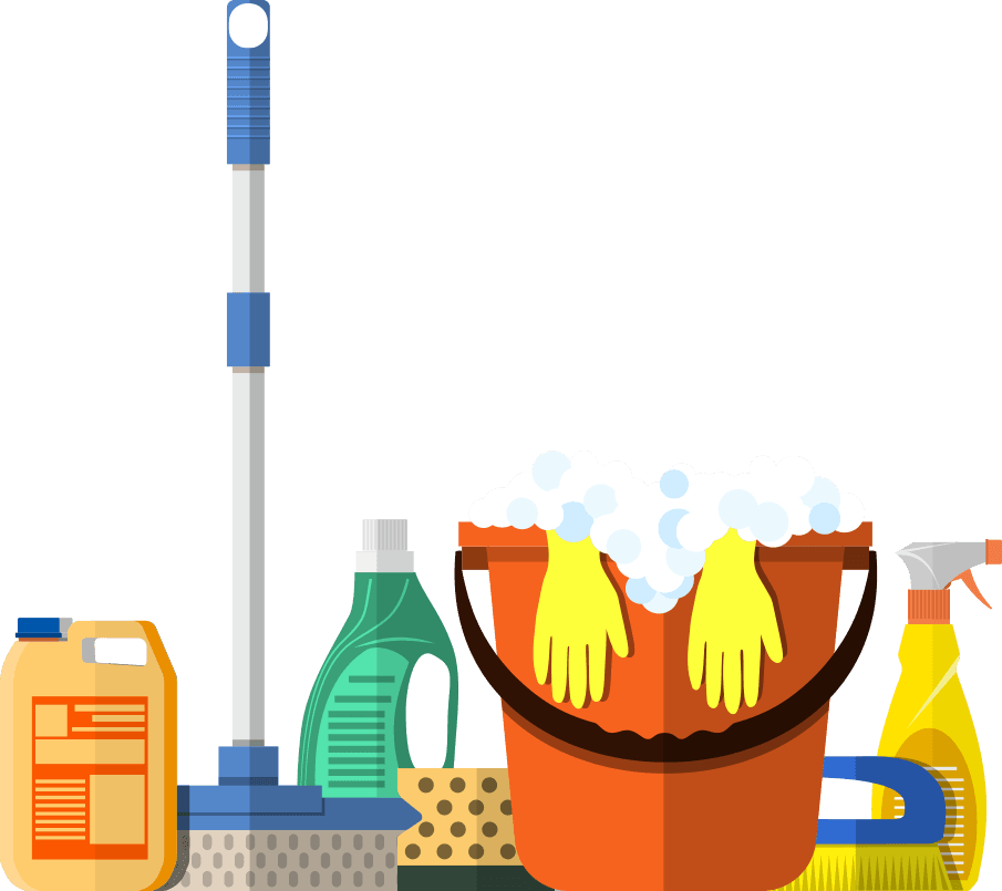 Cleaning supplies footer